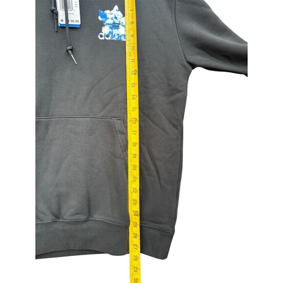Adidas Black Hoodie With Blue Cloud Trefoil Logo Design Medium - Picture 6 of 7